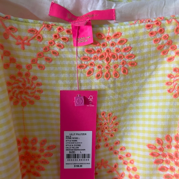 Yellow gingham seersucker. BNWT. Gorgeous for spring/summer Size Large - Picture 6 of 7